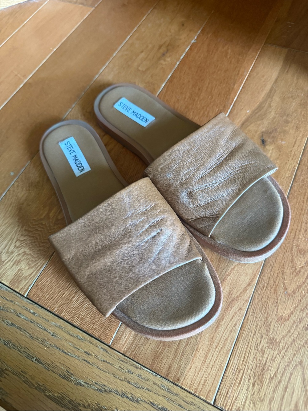 Steve Madden Women's Tan Slide Sandals